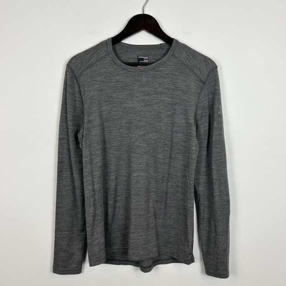 Icebreaker Men's Grey 100% Merino Wool Base Layer Long Sleeve Size Medium - Picture 1 of 5